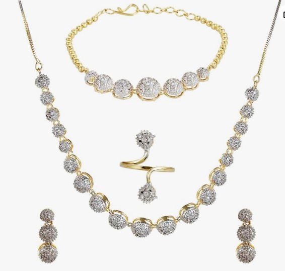 Choker Necklace Set with Earrings